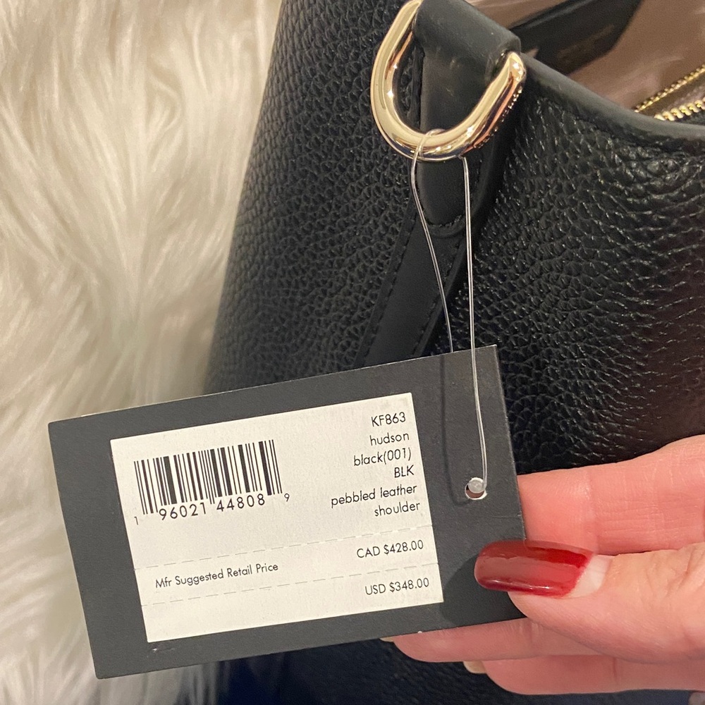 NWT Kate Spade Black Pebbled Leather Shoulder Bag with dust bag - Picture 13 of 16